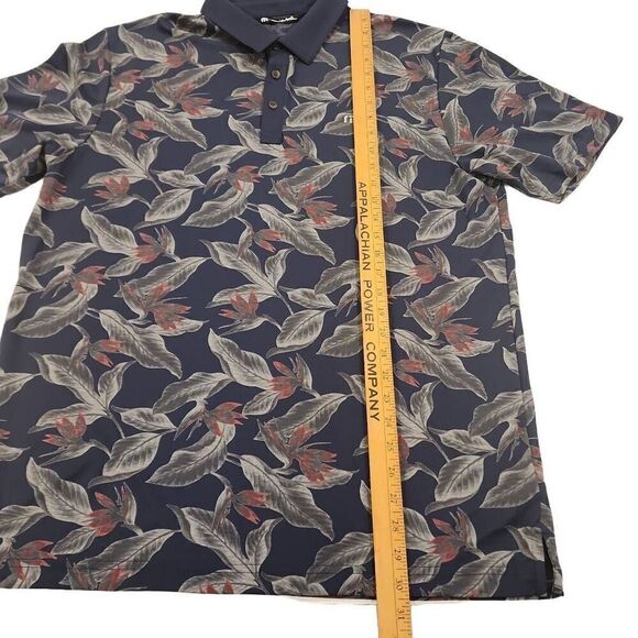 Travis Mathew Magnum Short Sleeve Polo T-Shirt Men's Size Large Blue With Floral - Picture 12 of 16